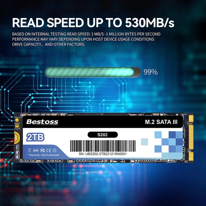Bestoss M.2 Sata 3.0 2280 NGFF 530MB/s 120GB 128GB 240GB 256GB 480GB 512GB 960GB 1TB SSD Internal Solid State for Desktop Laptop