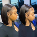 220% Bone Short Bob Straight 13x4 Lace Front Wigs Brazilian 100% Human Hair Preplucked 4x4 Transparent Lace Closure Wig 14 Inch