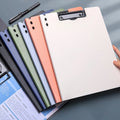 1pcs A4 Profile Clipboard Double Clip Clip Board 100 Sheets Office Documents Organizer Writing Pad Paper Storage A4 File Folders