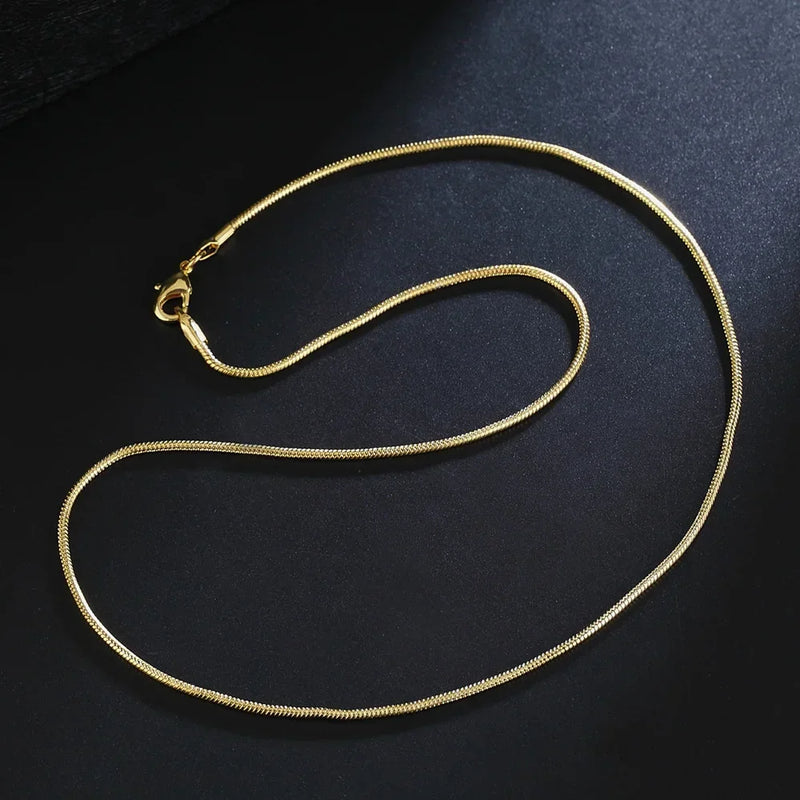 ALIZERO 18K Gold 2mm Snake Chain Necklaces 16/18/20/22/24/26/28/30 Inches Women Men Fashion Fine Jewelrys - Visuel 2 | SAMAG