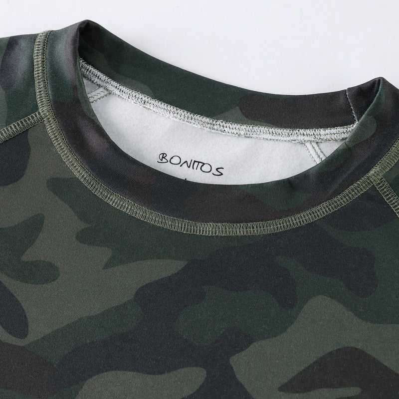 1pcs Long Sleeve Thermal Underwear Men Camouflage Man Thermal Clothes Warm Sleepwear For Winter Autumn Print First Layer