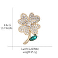 WEIMANJINGDIAN Brand Green Four Leave Clover Irish Shamrock Lucky Crystal Brooches and Lapel Pins Collections