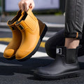 Men's Short-Tube Non-Slip Rain Boots Fashionable Low-Top Water Shoes Pvc One-Piece Molded Rain Boots, Waterproof Shoes Farm Work