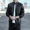 New product - 2026 new style leather jacket for men, spring-autumn men's clothing, fitted stand-up collar top coat