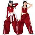 Girls K - pop Crop Top Joggers Cargo Pants Children Hip Hop | SAMAG