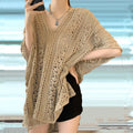 Women's Swimwear Crochet Lace Beach Cover Up Bikini Swimsuits Knitted Cover Up Dress Womens Swimsuit V Neck Side Split Beachwear