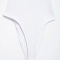 Women's Skinny Ribbed Bodysuits O Neck Straps Snap-Button Sexy Fashion Female Playsuits Comfortable Stretchy Clothing