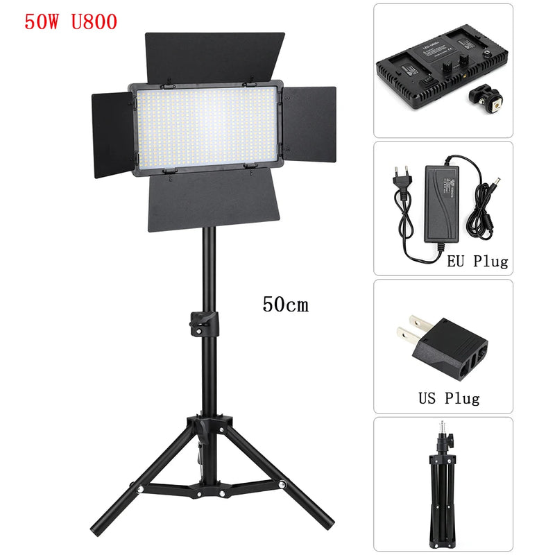 U800 U600 LED Photo Studio Video Light Recording Lighting Kit  Photography Panel Photographi Lamp For Youtube Game Live