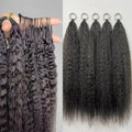 Frizira 300g Kinky Straight Feather Crochet 100% Human Hair Extension Pre Separated Knotless Crochet Hair Bundles For Reusable Boho Braids