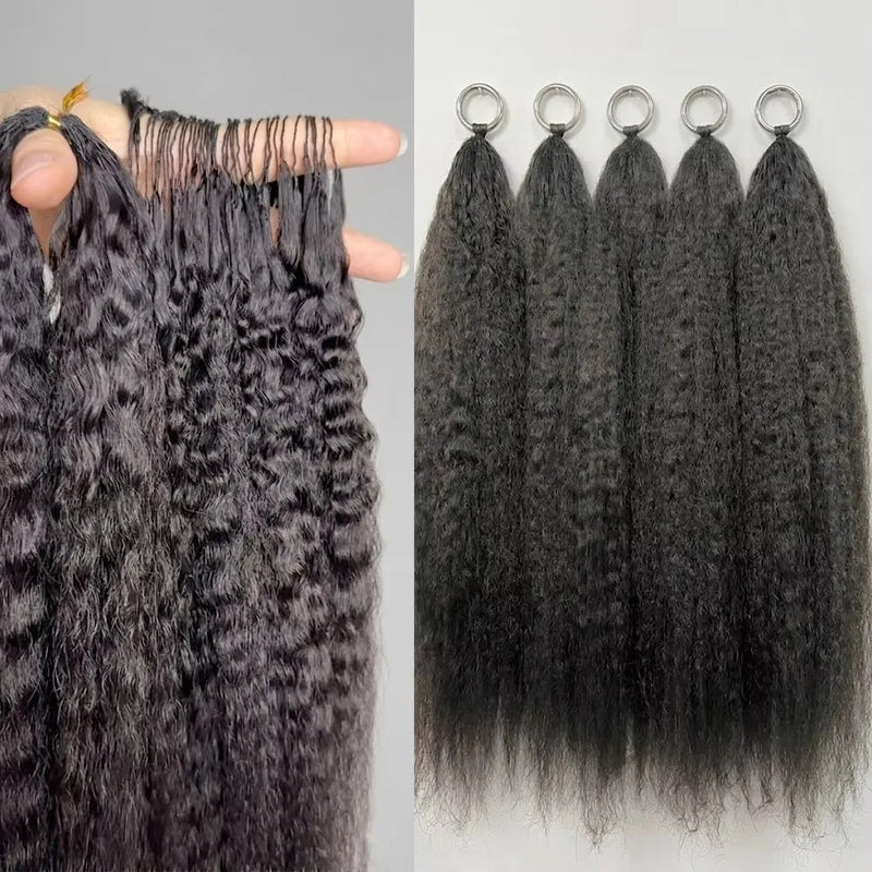 Frizira 300g Kinky Straight Feather Crochet 100% Human Hair Extension Pre Separated Knotless Crochet Hair Bundles For Reusable Boho Braids