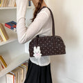 Fashion Polka Dot Printed Shoulder Bag Retro Matte PU Boston Bag Exquisite Versatile Commuter Underarm Bowling Bag Women Handbag
