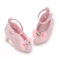 Infant Pre-Walker Shoes 0-18M Baby Girls Princess Bow Shoes Solid Color Fashion Party Walking Footwear