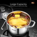 LFGB Certificated Ultra Thick 304 Stainless Steel Kitchen Stockpot Accurate Scale Stewpot Tempered Glass Saucepot for Kitchen