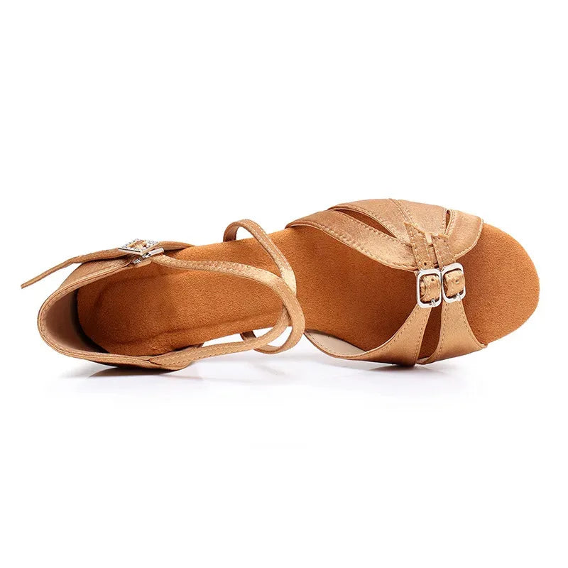 Dance Shoes For Girls And Women, Latin Salon Shoes, Modern Tango Dancing Performance Shoes, Salsa Sandals, 3.5cm Jump