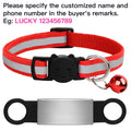 Customized Pet Collar Reflective Cat Collars Free Engraved Puppy Kitten Pet ID Nameplate Necklace With Bell Anti-lost For Cats