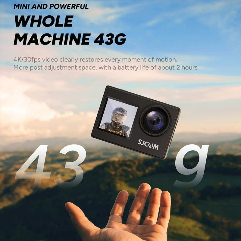 SJCAM SJ4000 Kids Action Camera,WIFI AIR Dual Screen 4K Cam,Square Box Action Camera,Supports 30M Waterproof Case,Latest Version