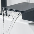 Waterfall split bath faucet Hot and cold Water flow three-hole three-piece bathtub handle shower set faucet Diverter  Black