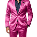 Men's Satin 2 - Piece Suit Set Slim Fit Peak Lapel Tuxedo Blazer With Straight Leg Pants For Wedding Party - View 10 | SAMAG