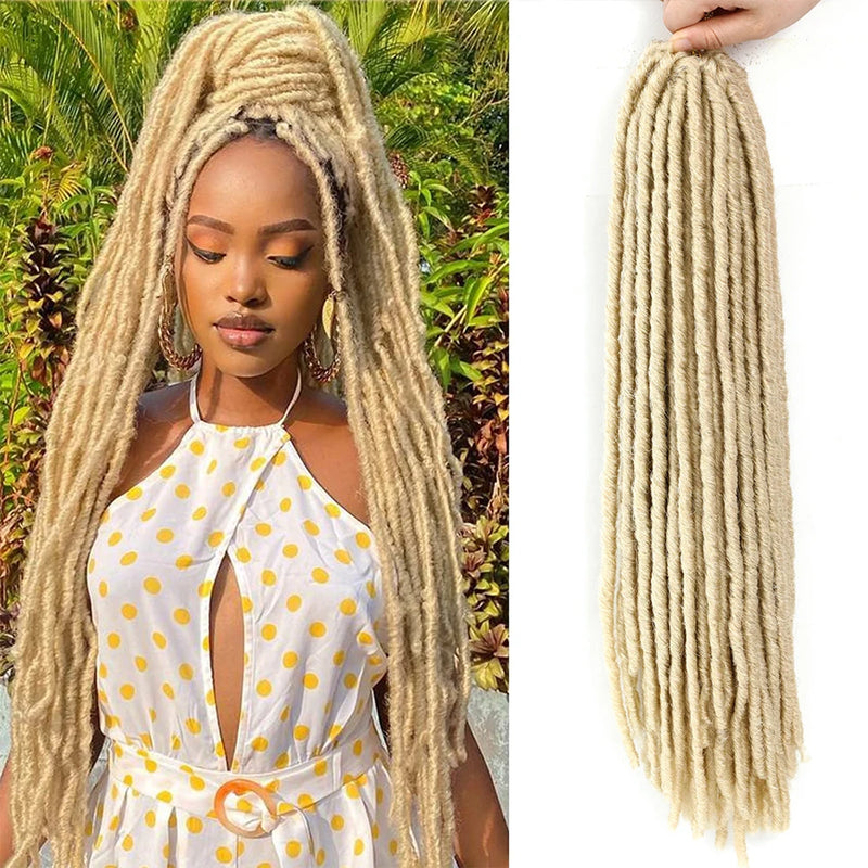 Synthetic Crochet Braiding Hair Extensions Dreadlocks Ombre Brown Colored X-TRESS Soft Straight Faux Locs Braids Hair For Women