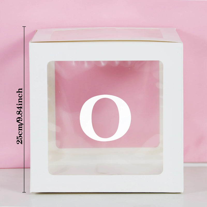 Transparent Letter Balloon Box Baby Shower Decorations Happy Birthday Wedding EID Decor 1st Birthday Party Supplies Balloon Box