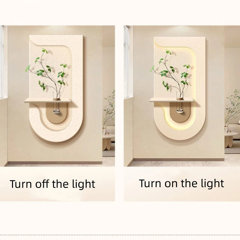 Entrance Decoration Porch Green Plant Ornaments Entrance Corridor LED Wall Lamp Painting High-End Living Room Mural Lamp