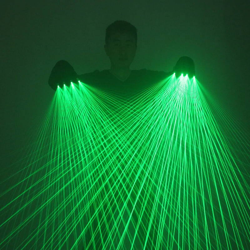 Multi - Line Green Laser Gloves LED Lazer Mitten Ray Rave - View 4 | SAMAG