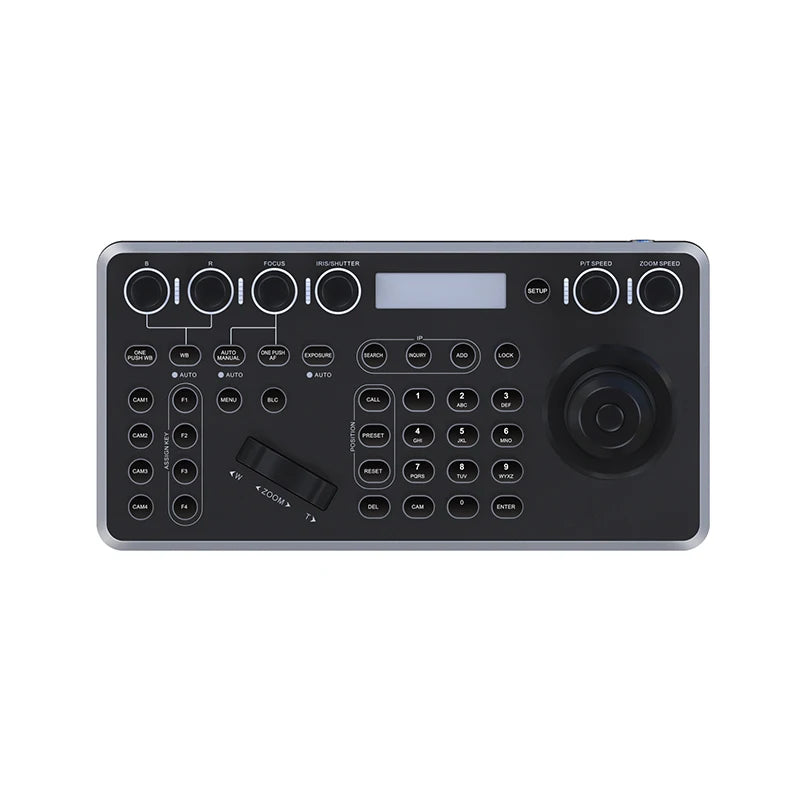 PelcoD Onvif Vmix IPVisca Network 4D Joystick NDI Keyboard Controller RS485 RS232 Control 255 PTZ Cameras