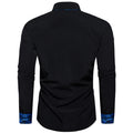 Men's Polyester Cotton Solid Black Shirts Long Sleeve | SAMAG