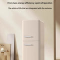 refrigerator retro single door double door small household kitchen refrigerated and frozen mini