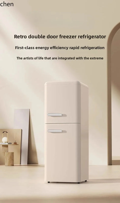 refrigerator retro single door double door small household kitchen refrigerated and frozen mini