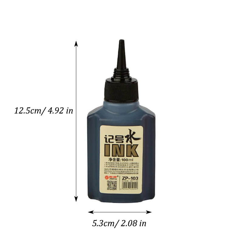100ml Permanent Markers Ink Refill,Quick-Drying Waterproof Black Red Blue Colors Oil-Based Filler Liquid for Pens