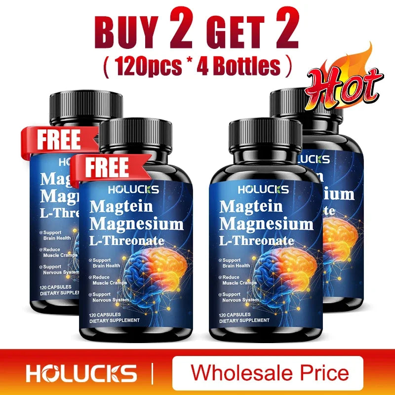 Magnesium L Threonate, for Memory, Focus, Sleep and Cognitive Health Support, Strengthen Muscle, Non-GMO