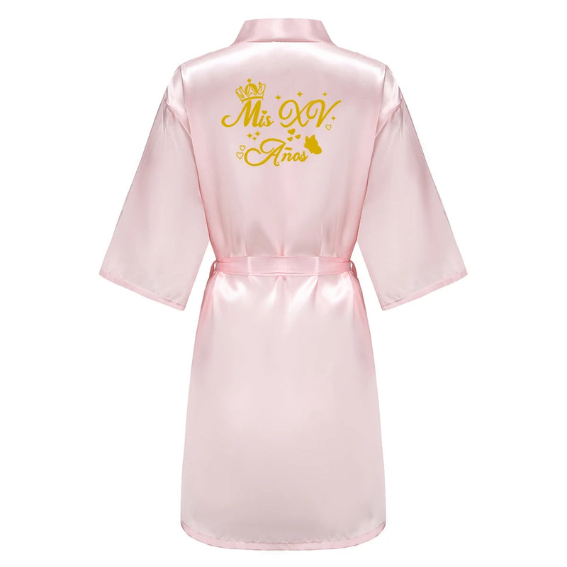 Mis Quince Años Quinceañera Robe Birthday Party Bathrobe | SAMAG
