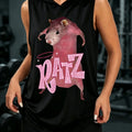 Pink Ratz Unisex Sleeveless Hooded Tank Top Y2K Retro Aesthetic Animal Print Cute Rat Graphic Hood Vest Streetwear for Men & Women