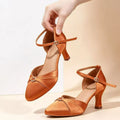Latin Dance Shoes for Women Silk Diamond Modern National Standard Pumps Cha Cha Rumba High Heeled Professional Indoor Stilettos