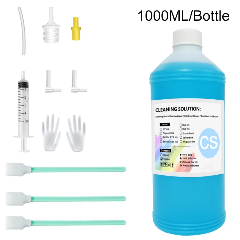 DTF Ink Cleaning Solution Strong Cleaning for Epson DX4 DX5 DX7 L1800 L805 L800 1390 I3200 DTF cleaning Liquid