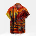 Desert Cactus Shirt for Men 3D Print Summer Hawaiian | SAMAG