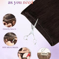 Natural Human Hair Sew-in Double Weft Extensions 50G 12-22 Inch Machine-Remy Full Head Bundle for Hair Extensions