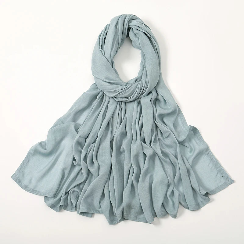 2024 Muslim Modal Rayon Cotton Hijab Shawls For Women Plain Scarf Big Size Headscarf Islamic Turban Headband 190*85cm