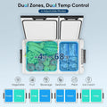 Dual Zone Electric Cooler 61QT(58L) - Portable Refrigerator Freezer -4℉~68℉, 12/24V DC 100-240V AC Car Fridge for Travel Camping RV Home, 12 Volt Refrigerator