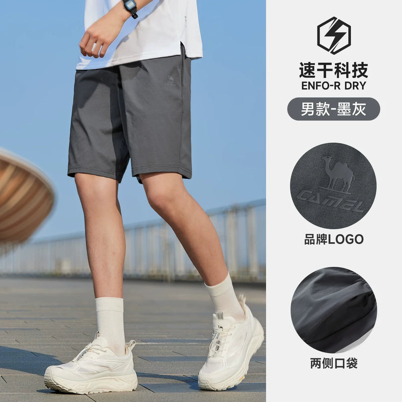 Golden Camel Men's Summer Quick Dry Shorts Ice Silk Running Gym Sport Shorts Breathable Beach Short Pant Jogging Casual Pants