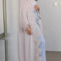 Eid Flower Women's Long Abaya Dubai Cardigan Dress | SAMAG