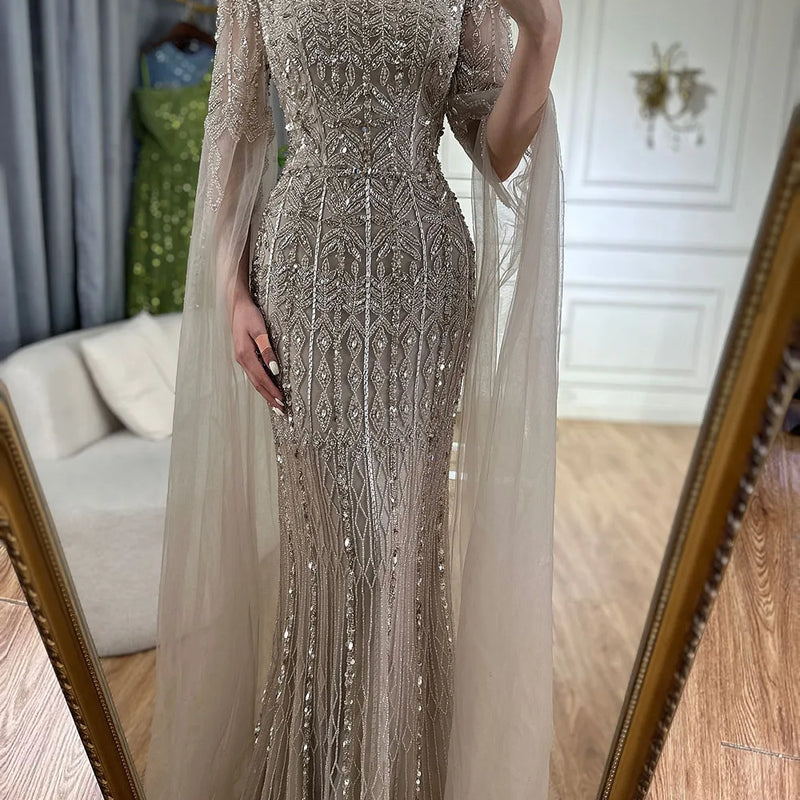 Serene Hill Saudi Arabia Caramel Mermaid Elegant Cape | SAMAG