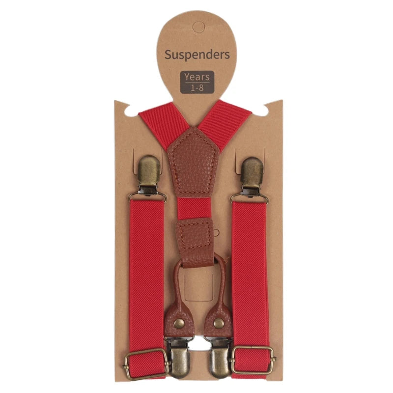 Cute Fashion Kids Elastic Leather Suspenders Children Belt Baby Boys Girls Adjustable Clip - on Y - Back - Visuel 7 | SAMAG