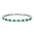 Stylish and Simple 925 Sterling Silver White and Green 4mm Zircon Tennis Bracelet Versatile Jewelry - Visuel 6 | SAMAG