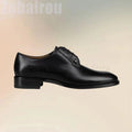 Metal Decor Black Matte Leather Strappy Men Oxford Shoes Fashion Lace Up Men Shoes Luxury Handmade Party Banquet Men Dress Shoes