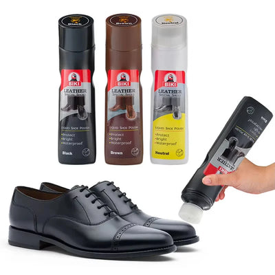 Neutral Black Genuine Leather Shoe Polish Premium Liquid Care Cleaning