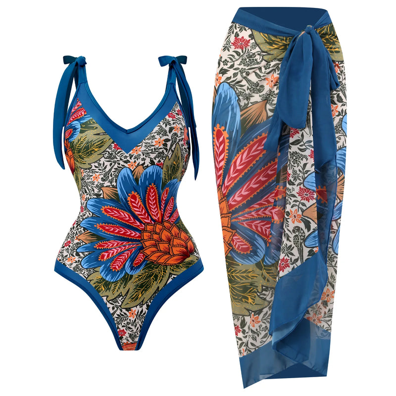 Fashion Women Cover Swimsuit Retro Print Gorgeous - Visuel 15 | SAMAG