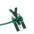 Fashion Men Kids Turquoise Green Suspender Bowtie Sets Elastic Solid Color Y - back Straps Butterfly - Visuel 10 | SAMAG