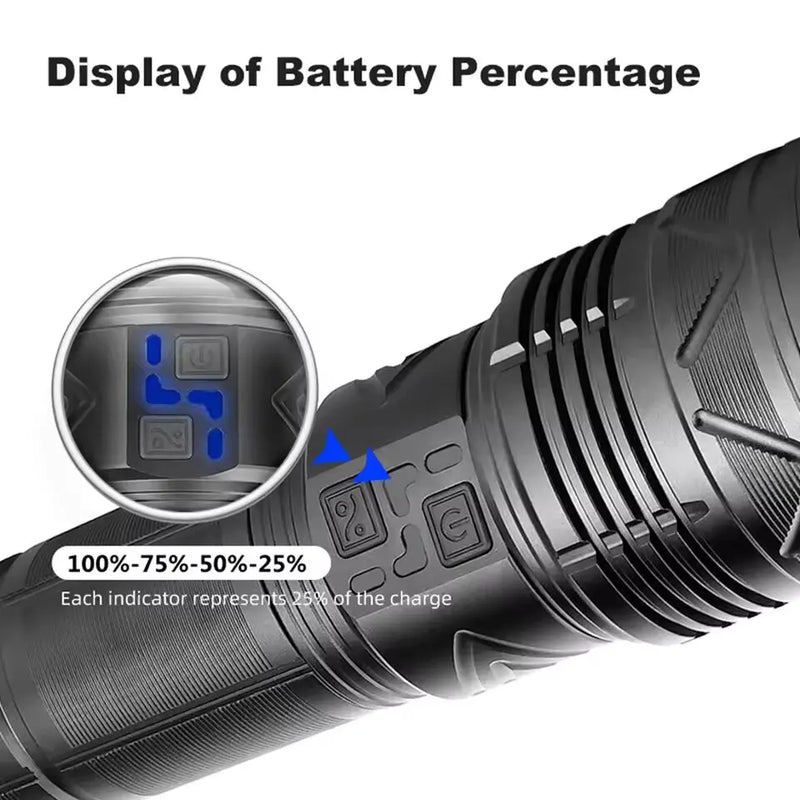 99000000LM Super Bright LED Flashlight 100W GT60 Long - View 2 | SAMAG